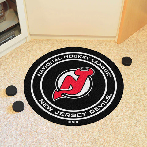 New Jersey Devils Hockey Puck Rug - 27in. Diameter