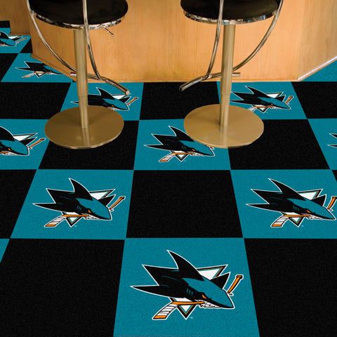 San Jose Sharks Team Carpet Tiles - 45 Sq Ft.