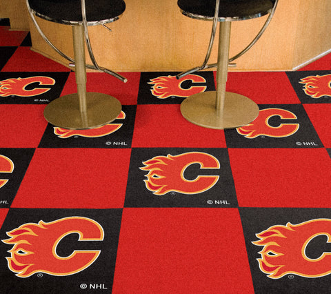 Calgary Flames Team Carpet Tiles - 45 Sq Ft.