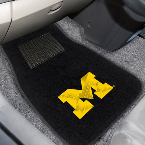 Michigan Wolverines Embroidered Car Mat Set - 2 Pieces