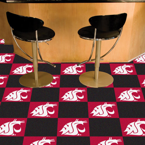 Washington State Cougars Team Carpet Tiles - 45 Sq Ft.