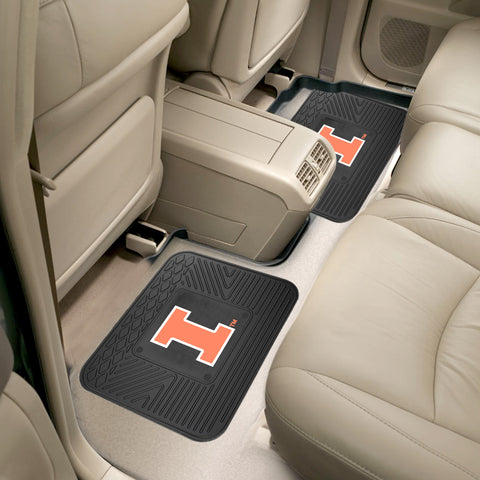 Illinois Illini Back Seat Car Utility Mats - 2 Piece Set
