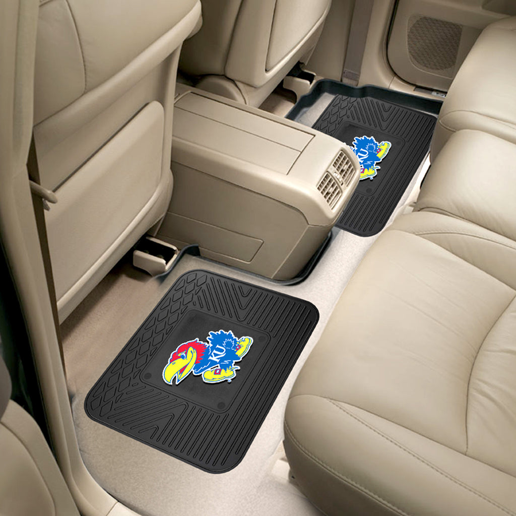 Kansas Jayhawks Back Seat Car Utility Mats - 2 Piece Set