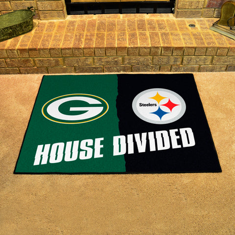 NFL House Divided - Packers / Steelers Rug 34 in. x 42.5 in.
