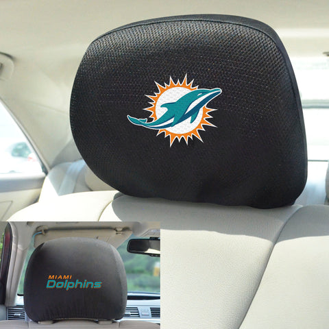 Miami Dolphins Embroidered Head Rest Cover Set - 2 Pieces