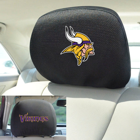 Minnesota Vikings Embroidered Head Rest Cover Set - 2 Pieces