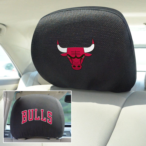 Chicago Bulls Embroidered Head Rest Cover Set - 2 Pieces