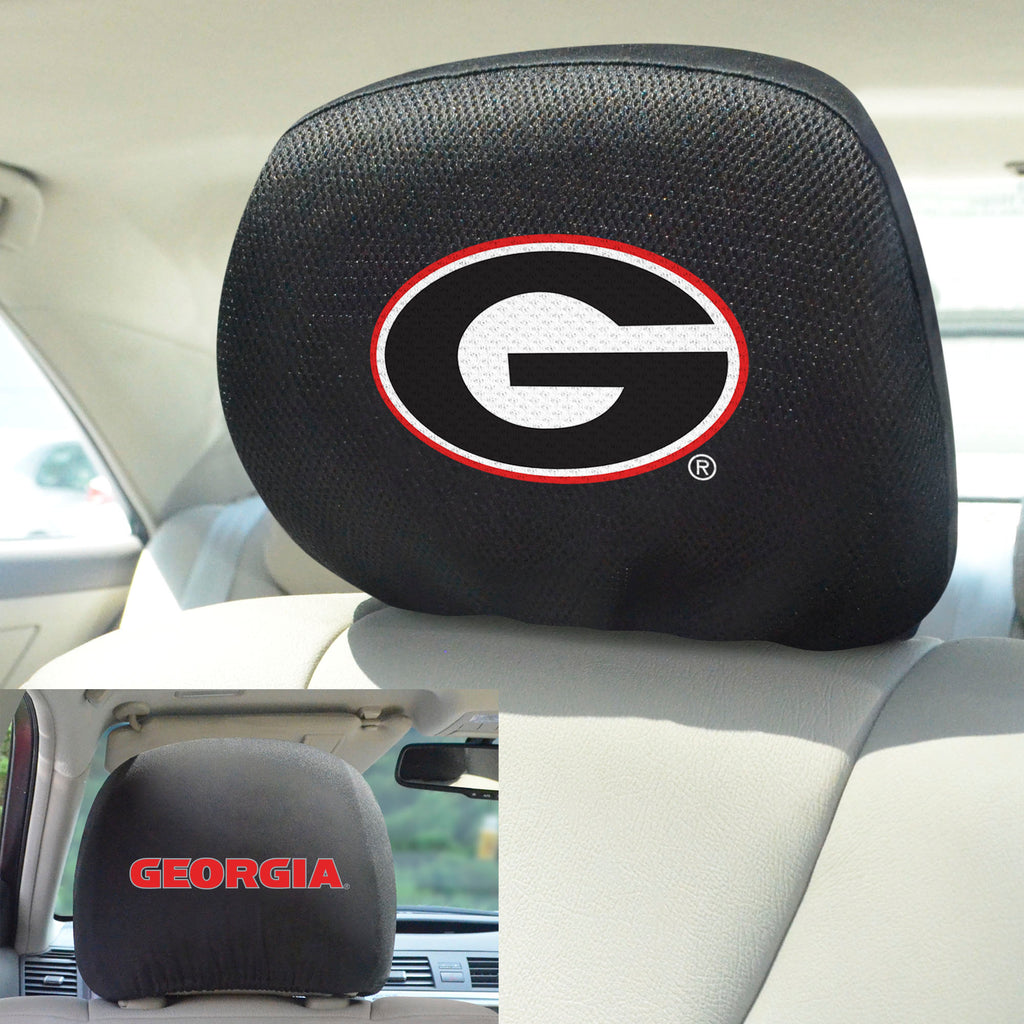 Georgia Bulldogs Embroidered Head Rest Cover Set - 2 Pieces