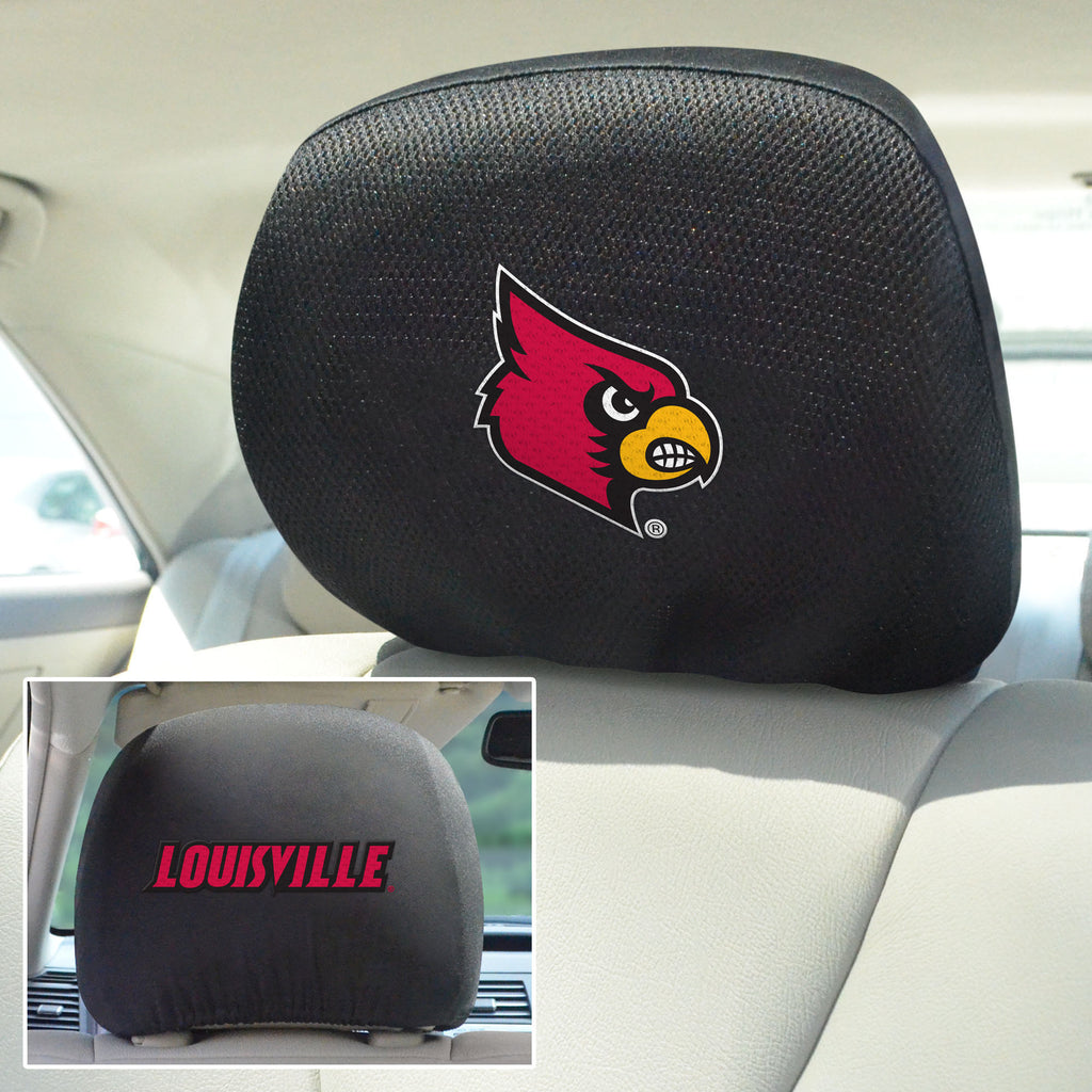 Louisville Cardinals Embroidered Head Rest Cover Set - 2 Pieces