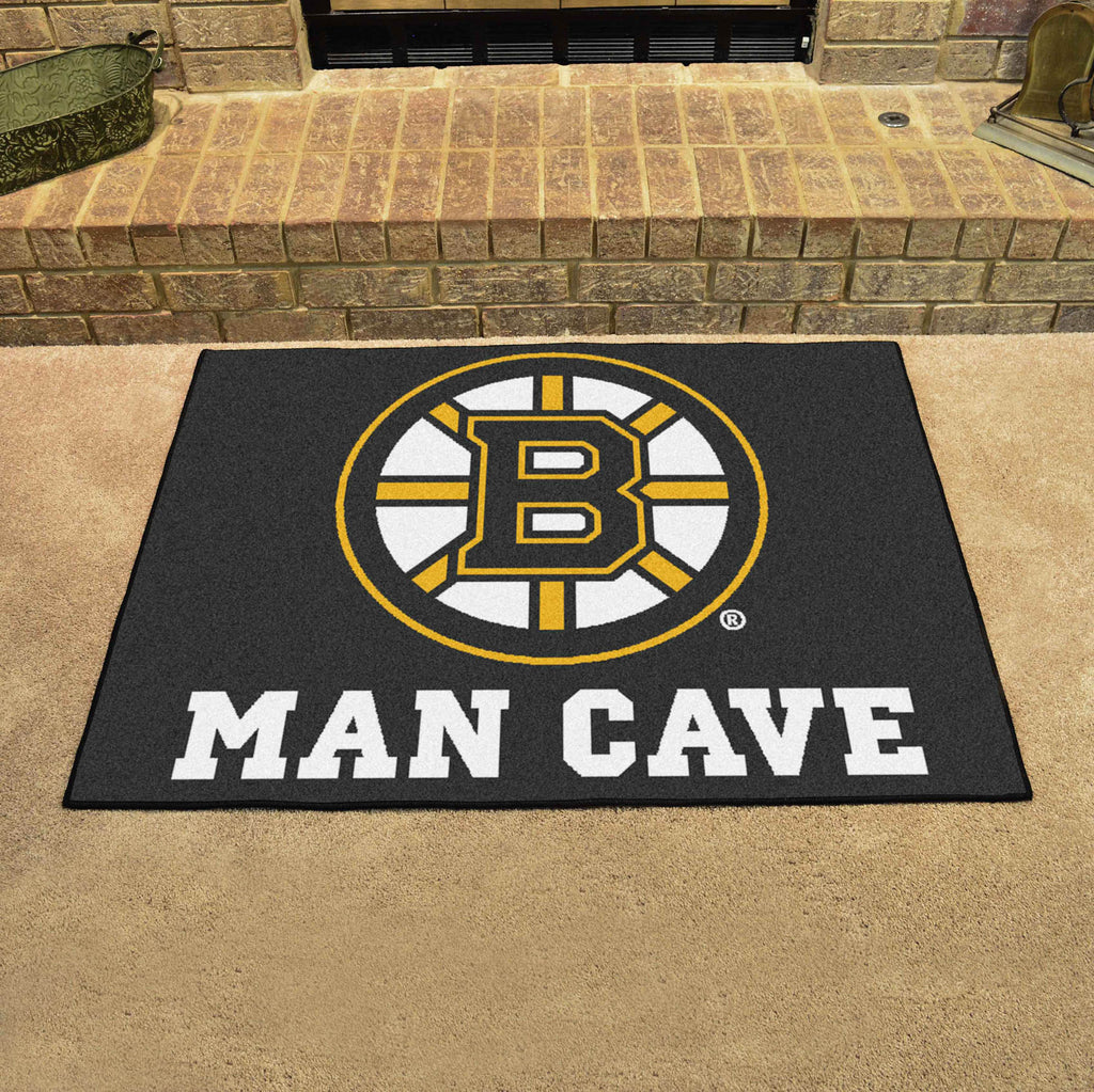 Boston Bruins Man Cave All-Star Rug - 34 in. x 42.5 in.