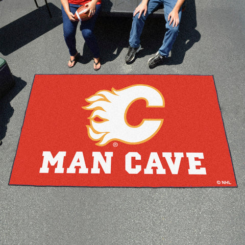 Calgary Flames Man Cave Ulti-Mat Rug - 5ft. x 8ft.