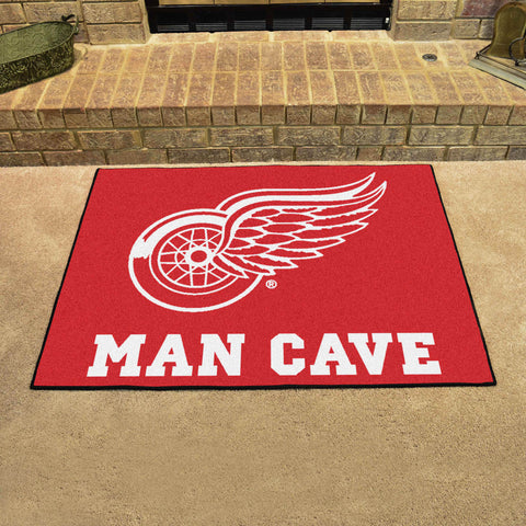 Detroit Red Wings Man Cave All-Star Rug - 34 in. x 42.5 in.