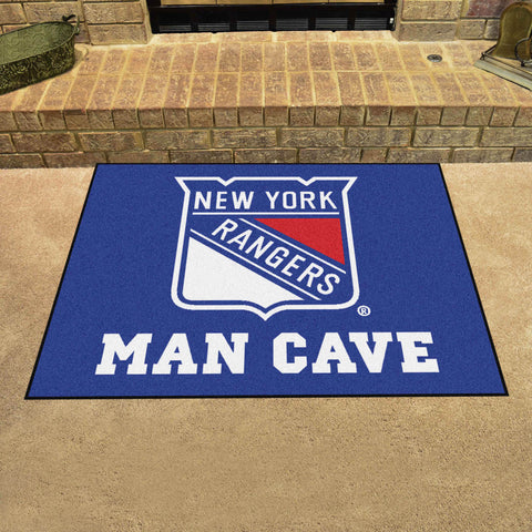 New York Rangers Man Cave All-Star Rug - 34 in. x 42.5 in.