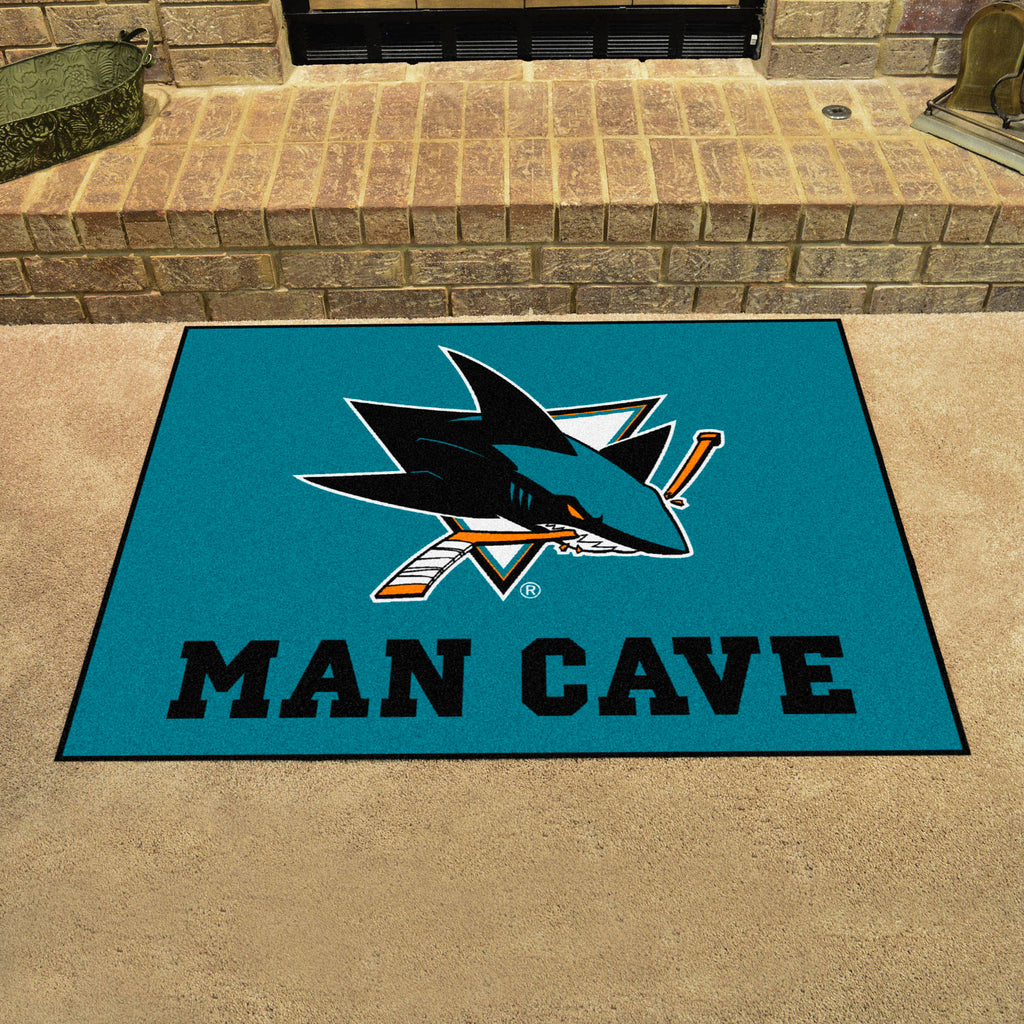San Jose Sharks Man Cave All-Star Rug - 34 in. x 42.5 in.
