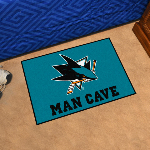 San Jose Sharks Man Cave Starter Mat Accent Rug - 19in. x 30in.