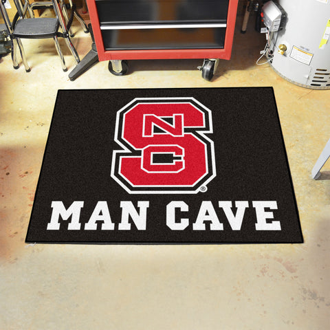 NC State Wolfpack Man Cave All-Star Rug - 34 in. x 42.5 in., NSC Logo