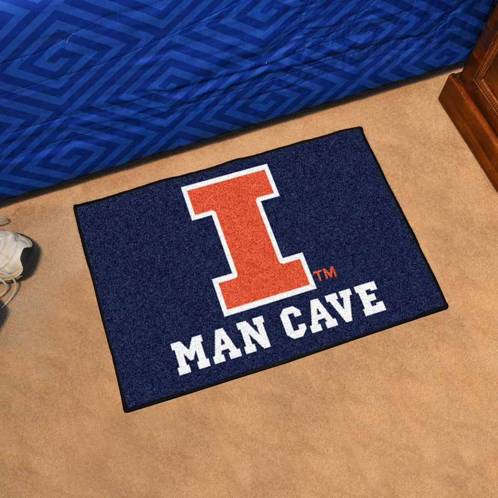 Illinois Illini Man Cave Starter Mat Accent Rug - 19in. x 30in.