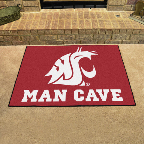 Washington State Cougars Man Cave All-Star Rug - 34 in. x 42.5 in.