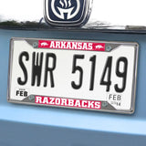Arkansas Razorbacks Chrome Metal License Plate Frame, 6.25in x 12.25in