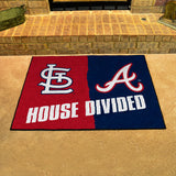 MLB House Divided - Cardinals / Braves Rug - 34 in. x 42.5 in.