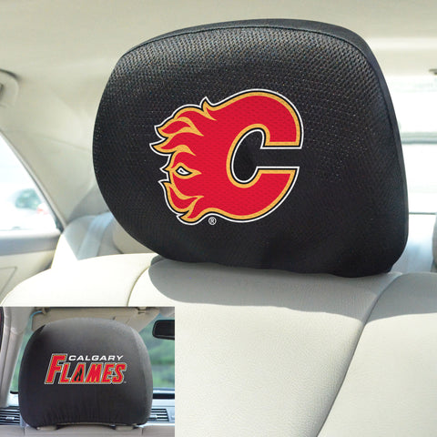 Calgary Flames Embroidered Head Rest Cover Set - 2 Pieces