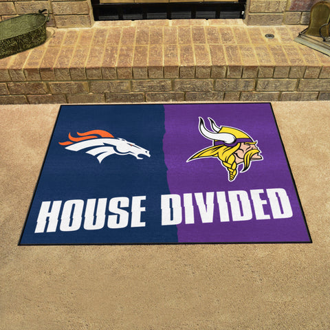 NFL House Divided - Broncos / Vikings Rug 34 in. x 42.5 in.