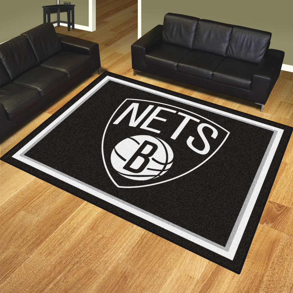 Brooklyn Nets 8ft. x 10 ft. Plush Area Rug