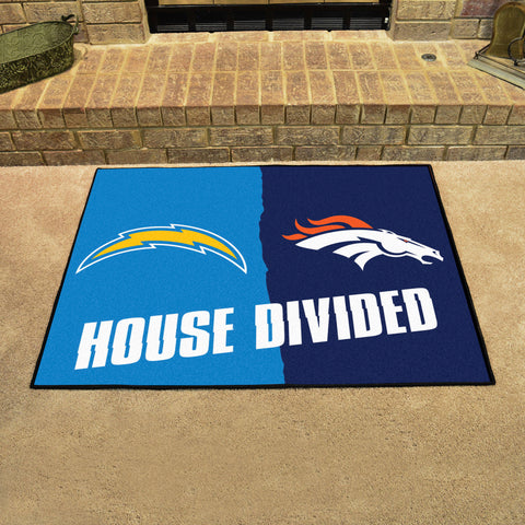 NFL House Divided - Chargers / Broncos Rug 34 in. x 42.5 in.