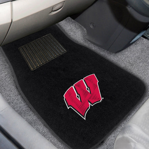 Wisconsin Badgers Embroidered Car Mat Set - 2 Pieces