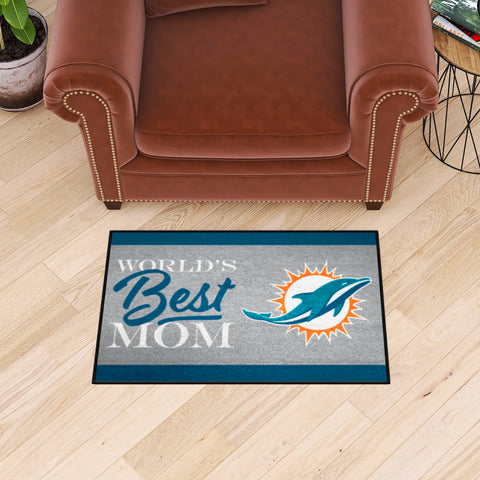 Miami Dolphins World's Best Mom Starter Mat Accent Rug - 19in. x 30in.