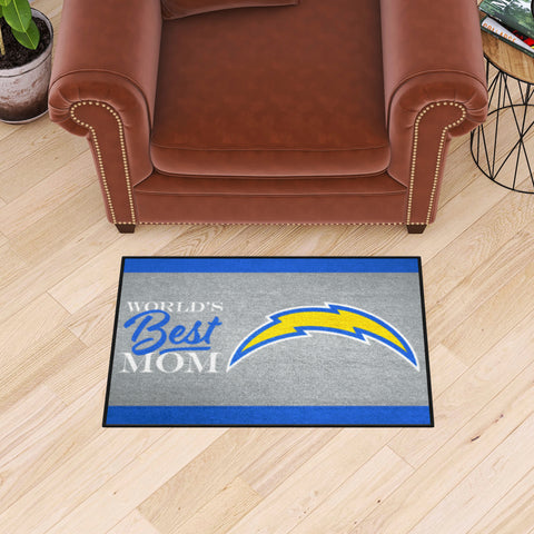 Los Angeles Chargers World's Best Mom Starter Mat Accent Rug - 19in. x 30in.