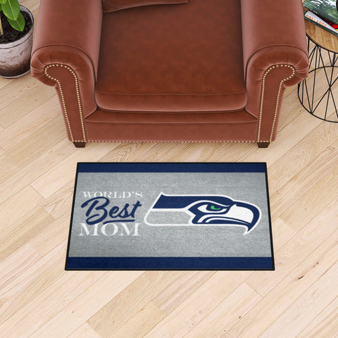 Seattle Seahawks World's Best Mom Starter Mat Accent Rug - 19in. x 30in.
