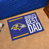 NFL - Baltimore Ravens Starter Mat - World's Best Dad 19"x30"