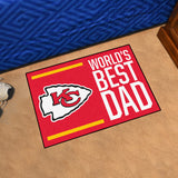 NFL - Kansas City Chiefs Starter Mat - World's Best Dad 19"x30"