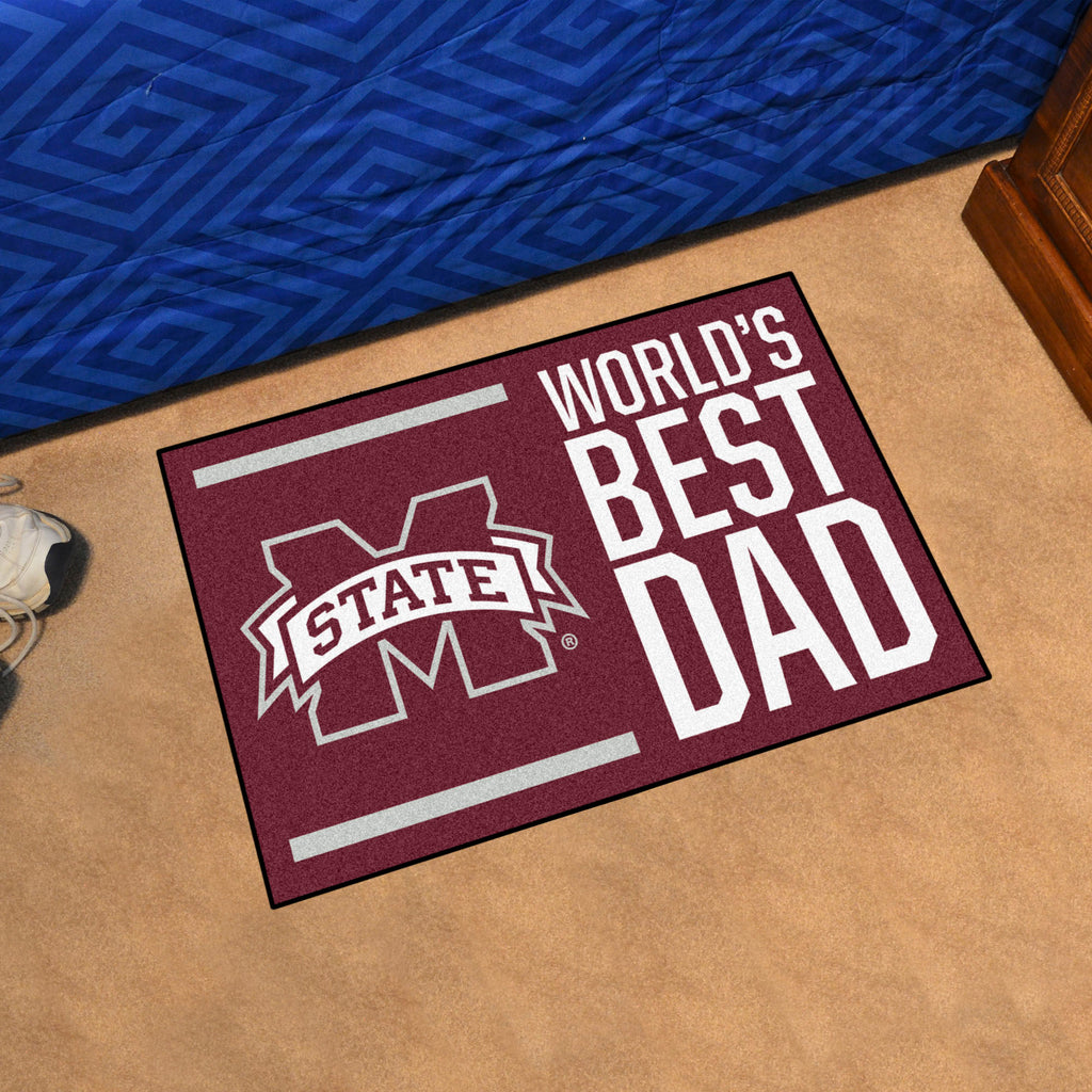 Mississippi State Bulldogs Starter Mat Accent Rug - 19in. x 30in. World's Best Dad Starter Mat