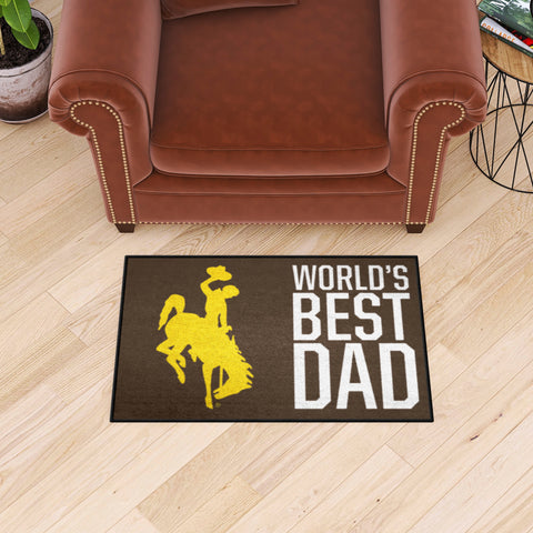 Wyoming Cowboys Starter Mat Accent Rug - 19in. x 30in. World's Best Dad Starter Mat