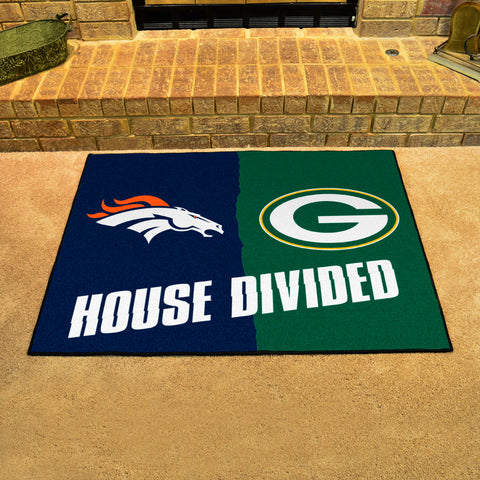 NFL House Divided - Broncos / Packers Rug 34 in. x 42.5 in.