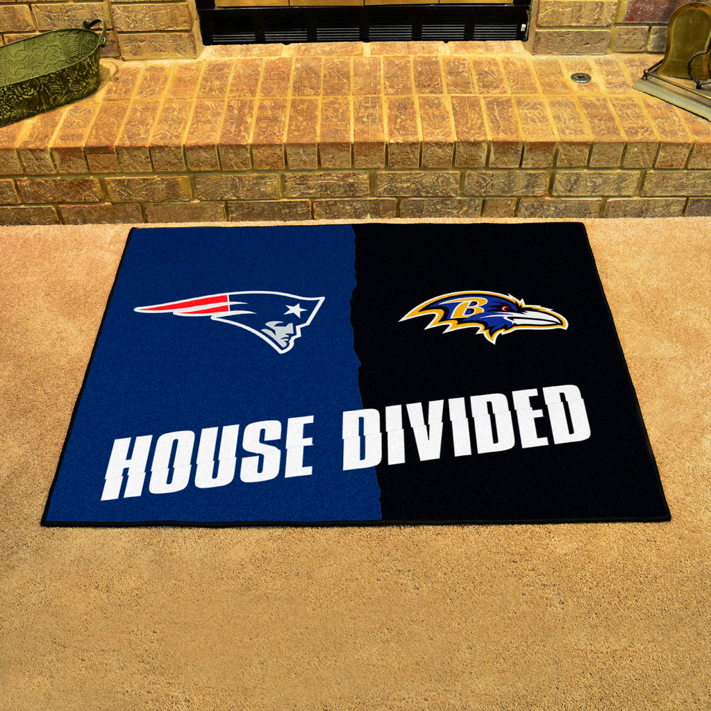 NFL House Divided - Patriots / Ravens Rug 34 in. x 42.5 in.