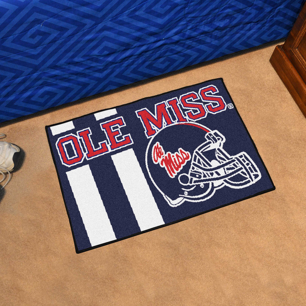 Ole Miss Rebels Starter Mat Accent Rug - 19in. x 30in., Unifrom Design