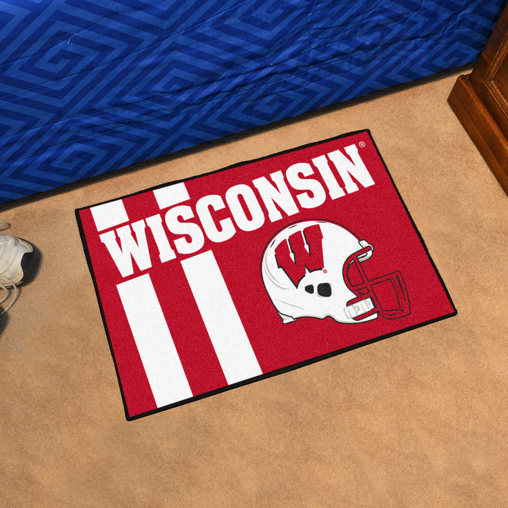 Wisconsin Badgers Starter Mat Accent Rug - 19in. x 30in., Unifrom Design