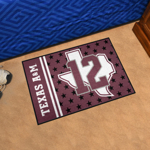Texas A&M Aggies Starter Mat Accent Rug - 19in. x 30in. - "Texas Outline & 12" Logo