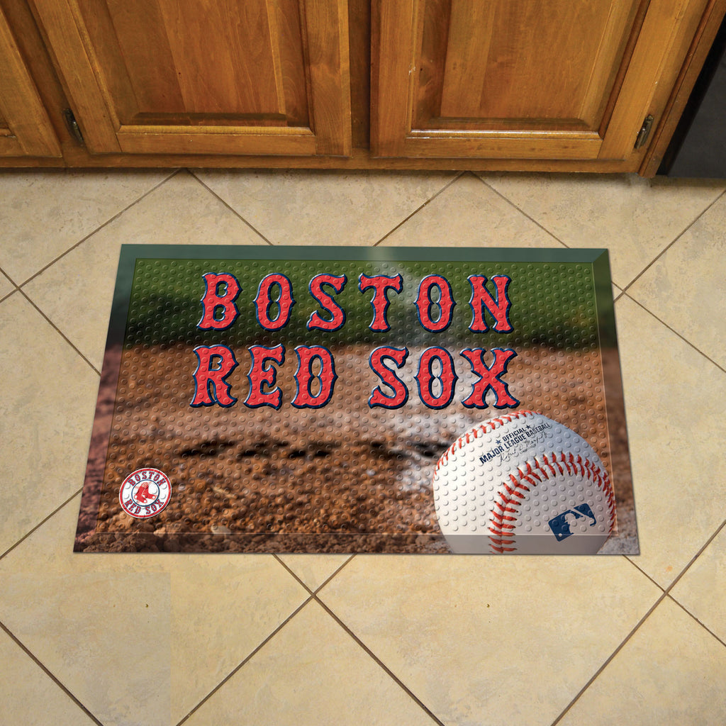 Boston Red Sox Rubber Scraper Door Mat