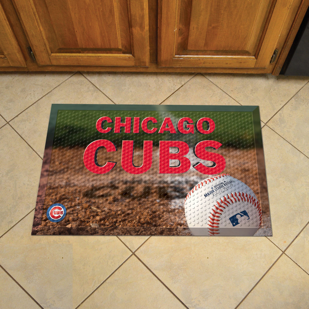 Chicago Cubs Rubber Scraper Door Mat