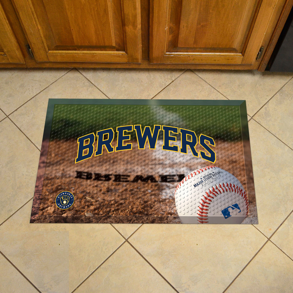 Milwaukee Brewers Rubber Scraper Door Mat
