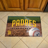 San Diego Padres Rubber Scraper Door Mat, Padres Logo