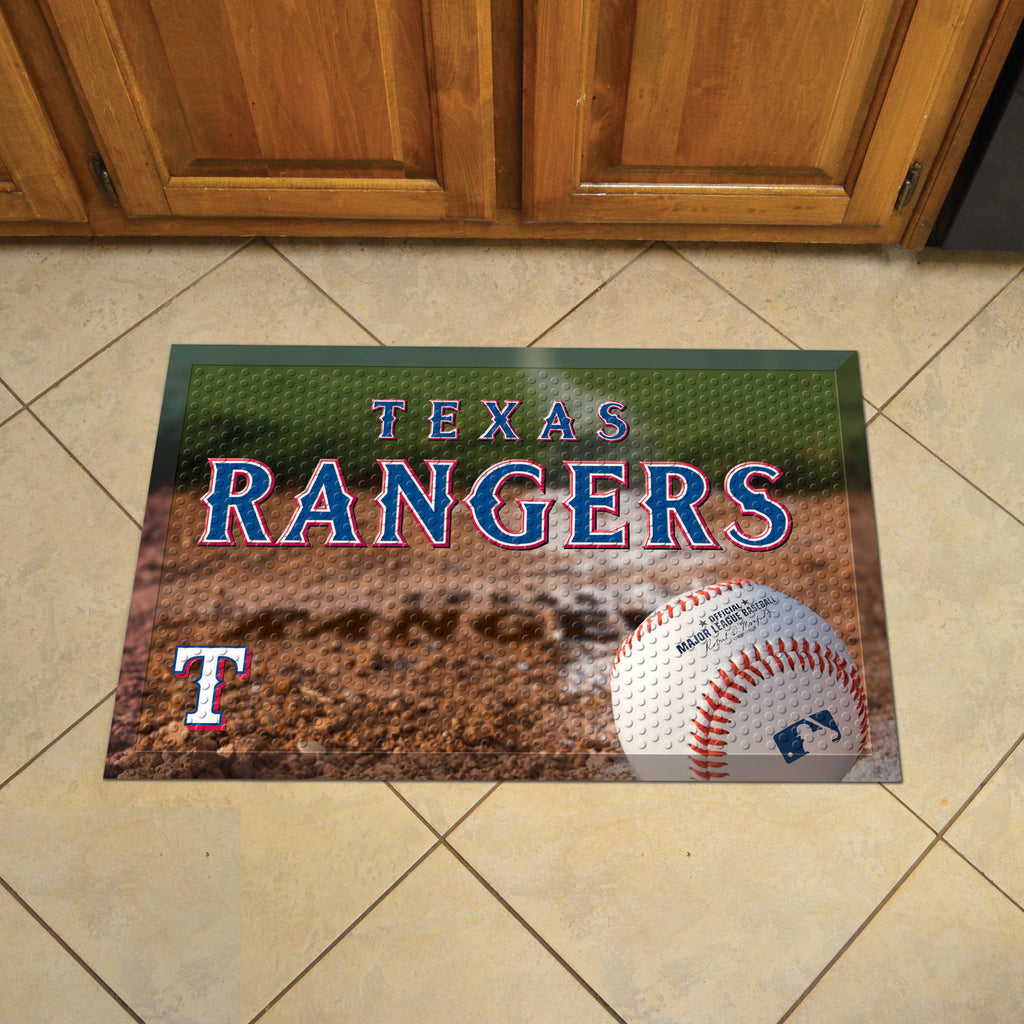 Texas Rangers Rubber Scraper Door Mat