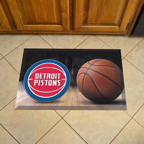 Detroit Pistons Rubber Scraper Door Mat