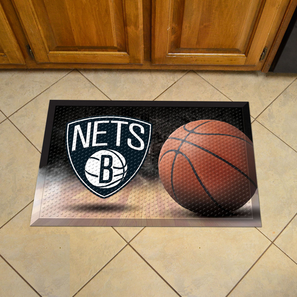 Brooklyn Nets Rubber Scraper Door Mat