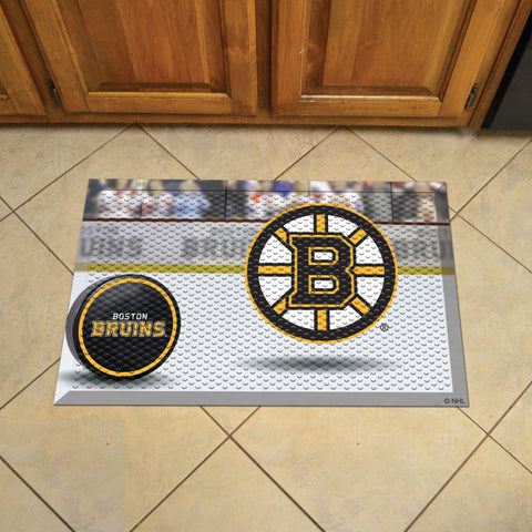 Boston Bruins Rubber Scraper Door Mat