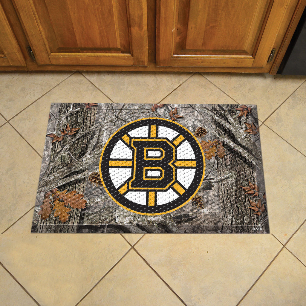 Boston Bruins Rubber Scraper Door Mat Camo